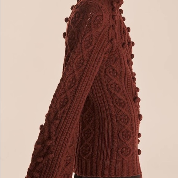 Rebecca Taylor Bauble Brown Cable Knit Sweater - Picture 2 of 7